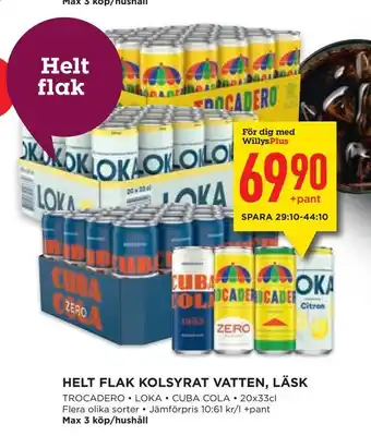Helt flak kolsyrat vatten, läsk