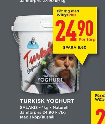 Willys Turkisk yoghurt erbjuda