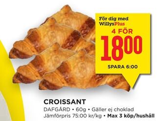 Willys Hemma Croissant erbjuda