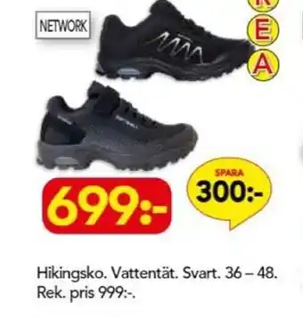 Bo Ohlsson Hikingsko.Vattentät. Svart. 36-48 erbjuda