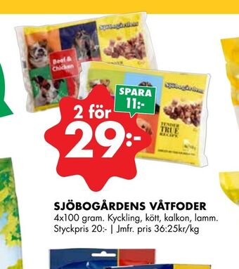 ÖoB Sjöbogårdens våtfoder erbjuda