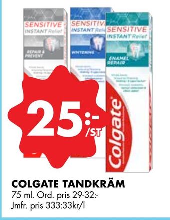 ÖoB Colgate tandkräm erbjuda