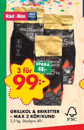ÖoB Grillkol & briketter erbjuda