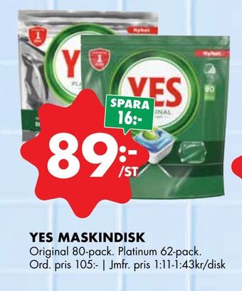 ÖoB Yes maskindisk erbjuda
