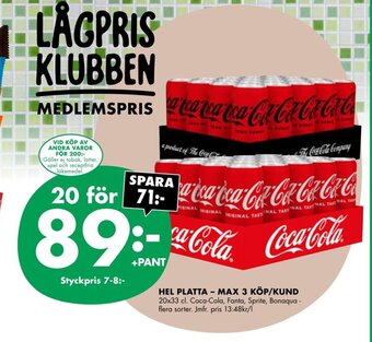 ÖoB Hel Platta Max 3 Köp/kund erbjuda