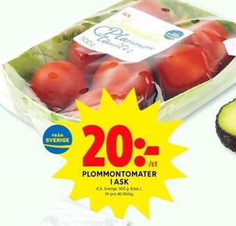 ICA Kvantum Plommontomater I Ask erbjuda