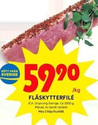 ICA Kvantum Fläskytterfilé erbjuda