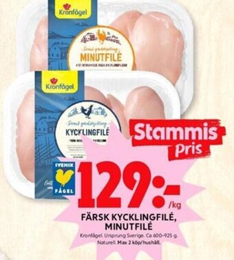 ICA Kvantum Färsk Kycklingfilè, Minutfilé erbjuda