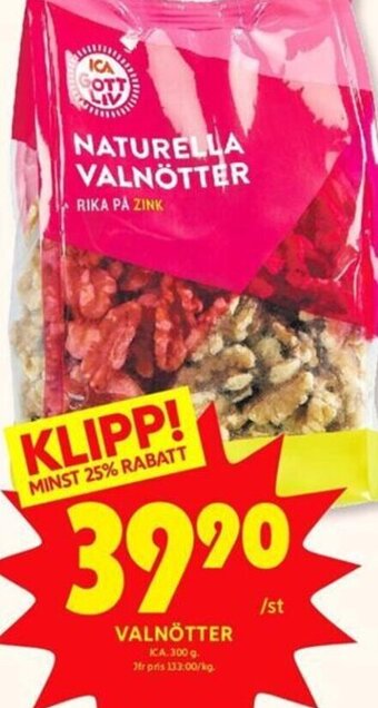 ICA Kvantum Valnötter erbjuda