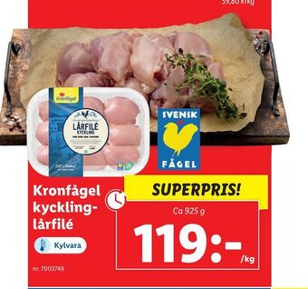 Lidl Kronfågel kycklinglårfilé erbjuda