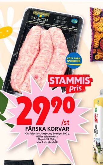 ICA Maxi Ica selection salchichas erbjuda