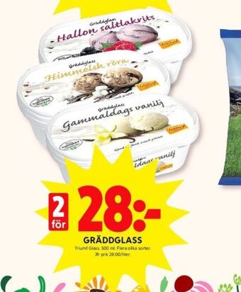 ICA Kvantum Triumf gräddglass erbjuda