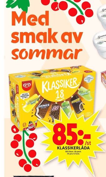 ICA Maxi Gb klassiker glasspinnar erbjuda