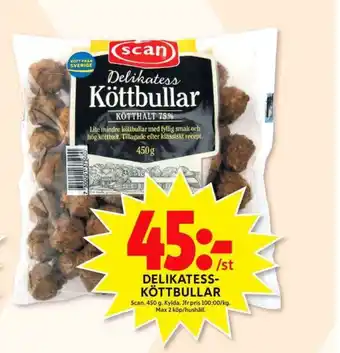 ICA Maxi Scan deli köttbullar erbjuda