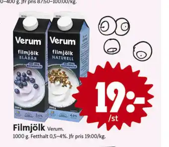 ICA Nära Verum hälsofil filmjölk erbjuda