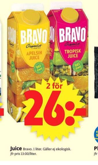 ICA Supermarket Bravo juice erbjuda