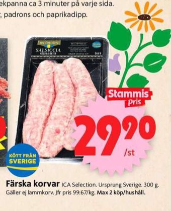 ICA Supermarket Ica selection salchichas erbjuda