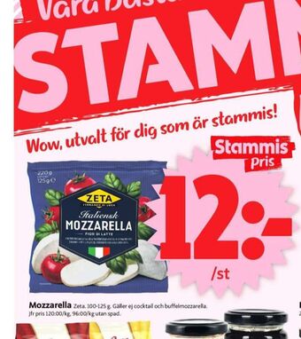 ICA Supermarket Zeta mozzarella erbjuda