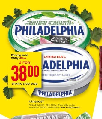 Willys Philadelphia färskost erbjuda