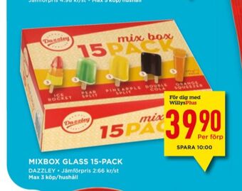 Willys Dazzley glasspinnar erbjuda