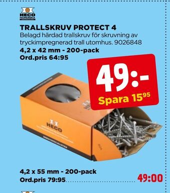 Jem&Fix Trallskruv protect 4 erbjuda