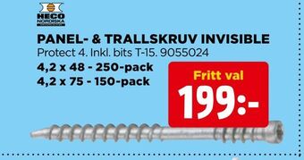 Jem&Fix Panel- & trallskruv invisible erbjuda