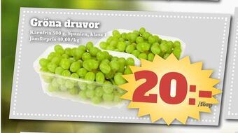 Bonum Matmarknad Gröna druvor erbjuda