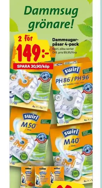 City Gross Dammsugarpåsar 4-pack erbjuda