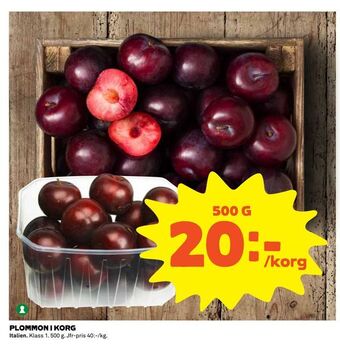 Coop Extra Plommon i korg erbjuda