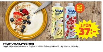 Coop Daglivs Frukt-/vaniljyoghurt erbjuda