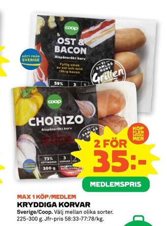 Stora Coop Kryddiga korvar erbjuda