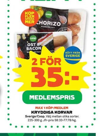 Stora Coop Kryddiga korvar erbjuda