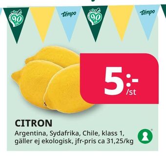 Tempo Citron erbjuda