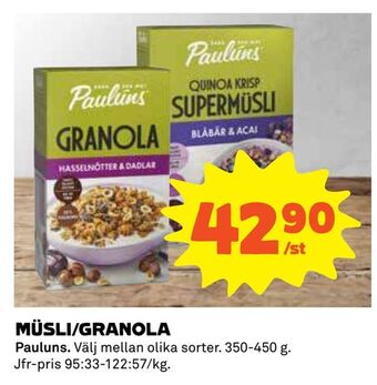 Coop Müsli/granola erbjuda