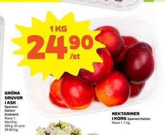 Coop Nektariner i korg erbjuda