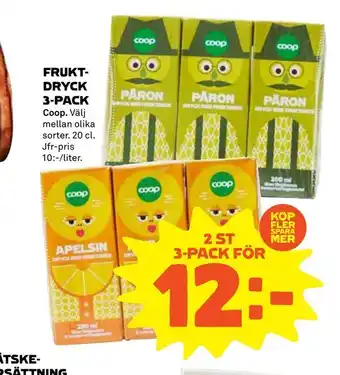 Coop Fruktdryck 3-pack erbjuda