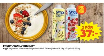 Coop Yoggi yoghurt erbjuda