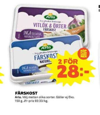 Coop Forum Arla färskost erbjuda