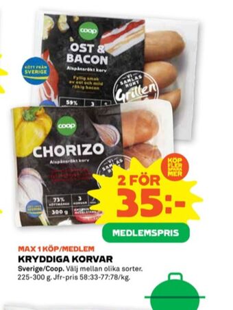 Stora Coop Coop chorizo erbjuda