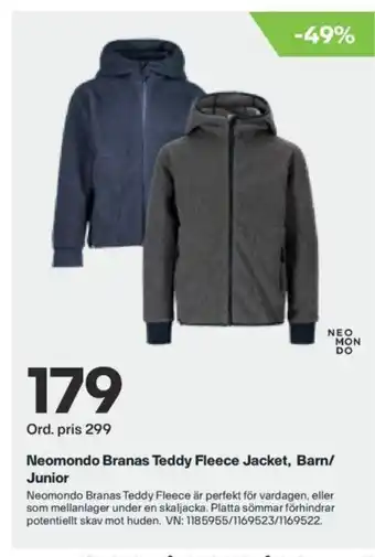 XXL Neomondo branas teddy fleece jacket, barn/juinior erbjuda