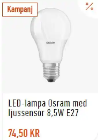 Granngården LED-lampa Osram Med Ijussensor 8.5W E27 erbjuda