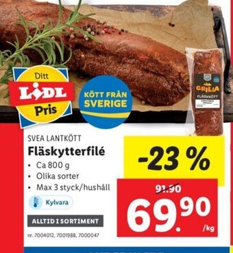 Lidl Fläskytterfilé erbjuda