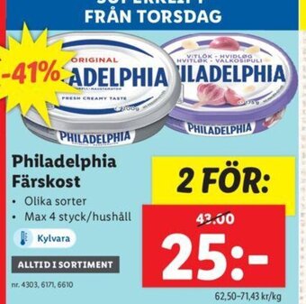 Lidl Philadelphia Färskost erbjuda