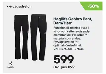 XXL Haglöfs gabbro pant, dam/herr erbjuda