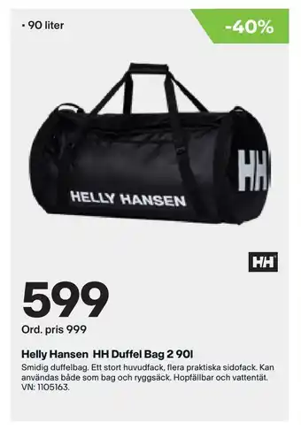 XXL Helly hansen hh duffel bag 2 90l erbjuda