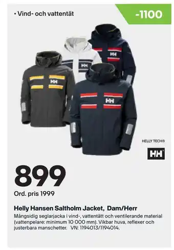 XXL Helly hansen saltholm jacket, dam/herr erbjuda