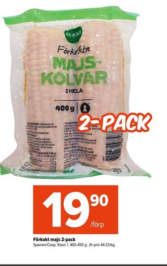 Coop Extra Förkokt majs 2-pack erbjuda