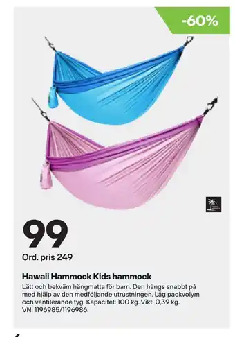 XXL Hawaii hammock kids hammock erbjuda