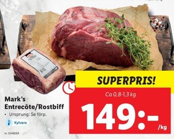 Lidl Mark's Entrecôte/Rostbiff erbjuda