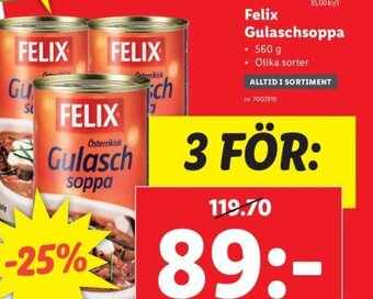 Lidl Felix Gulaschsoppa erbjuda